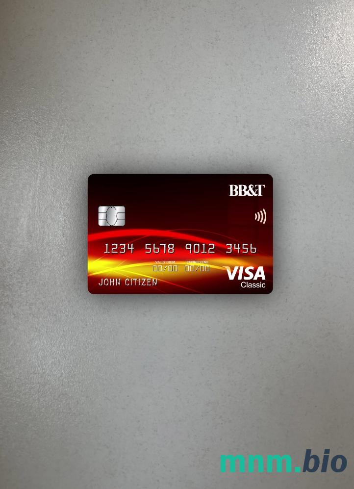 USA BB&T Corp. bank visa classic card wygląd fotograficzny skan PSD + zdjęcie